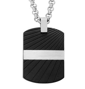 ARZ Steel Two Tone Dog Tag Pendant