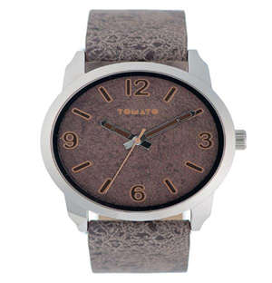 Tomato Gents Brown PU Strap Watch