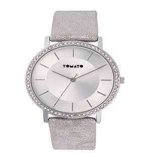 Tomato Ladies Silver Strap Watch
