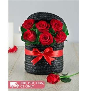 Red Roses in a Hat Box