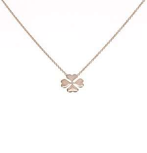 Sterling Silver Rose Gold Clover Necklace