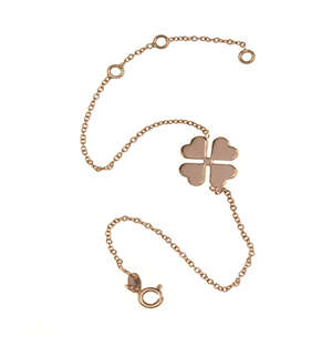 Sterling Silver Rose Gold Plated Clover Bracelet