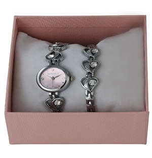 Digitime Ladies Silver Hearts Set