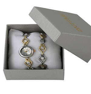 Digitime Ladies Tutone Teardrop Set