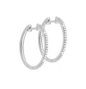 9ct White Gold Diamond Earring