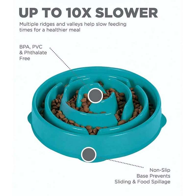 Killer Deals Healthier Pet Nutrition Fun Interactive Slow Feeder Dog Bowl (Small)