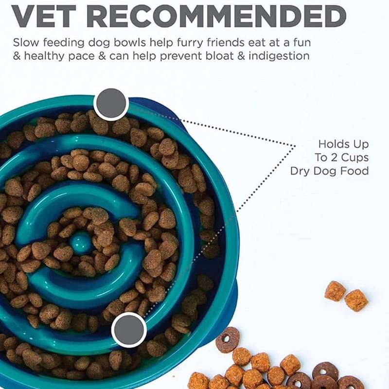 Killer Deals Healthier Pet Nutrition Fun Interactive Slow Feeder Dog Bowl (Small)