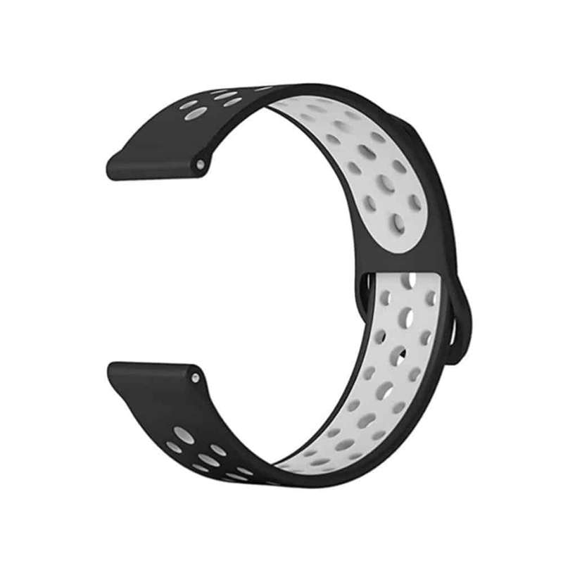 Killer Deals 20mm Sporty Silicone Strap for Samsung Gear Sport- Black/White