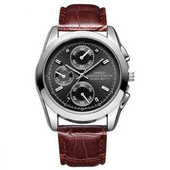 HANNAH MARTH BN01 1315 Fashion Casual Decorative Small Dial Men Belt Waterproof Quartz Watch