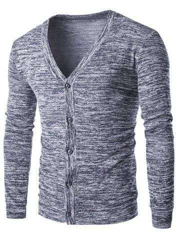 Button Up Melange Cardigan - 2XLarge