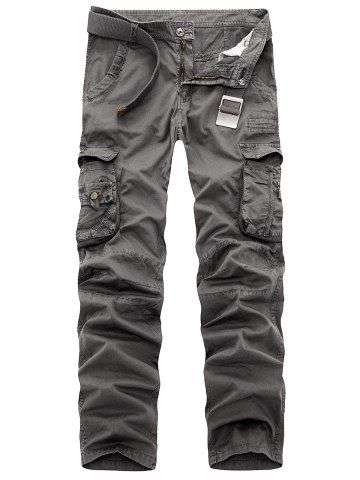 Zipper Fly Straight Leg Cargo Pants