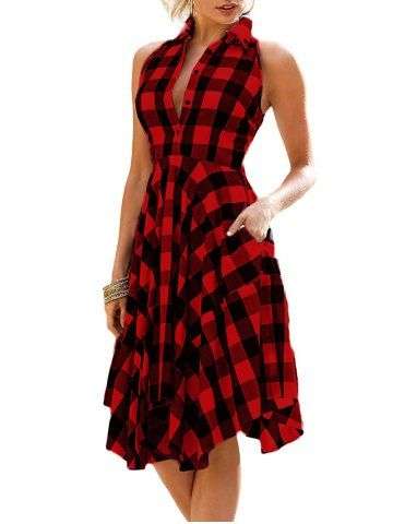 Plaid Handkerchief Shirt Dress