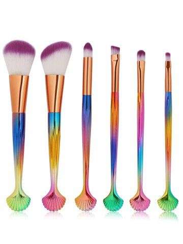 6 Pcs Seashell Makeup Brush Set