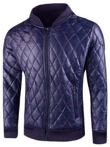Checkered Faux Leather Jacket