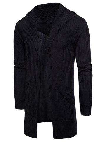 Hooded Long Sleeve Cardigan - Large