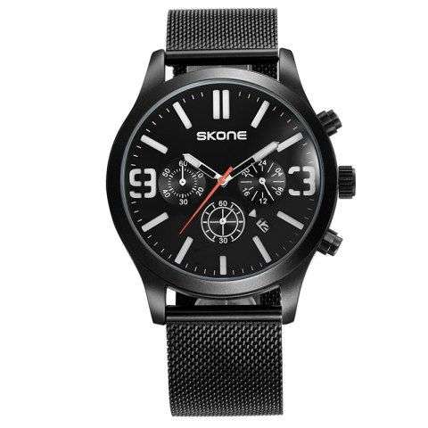 Skone 7434EG 1095 Fashion Calendar Display Men Watch