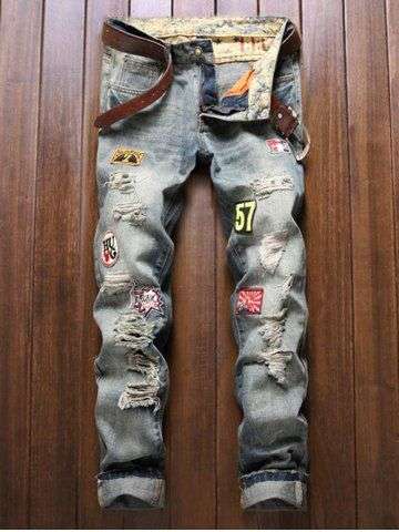 Zipper Fly Straight Leg Denim Pants