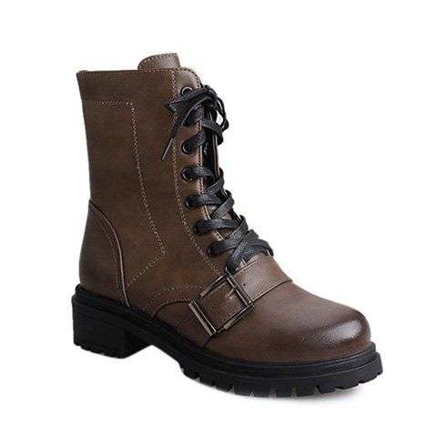 Vintage Buckle Combat Boots