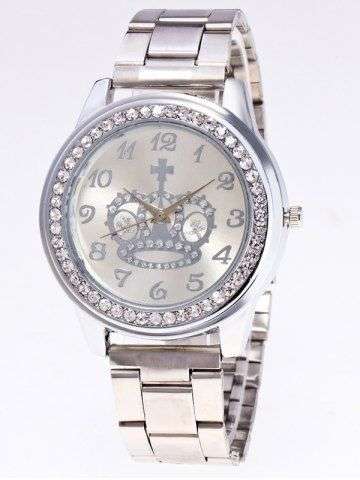Rhinestone Crown Stainless Steel Watch