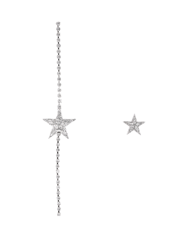 Rhinestone Star Ear Thread and Stud Earring