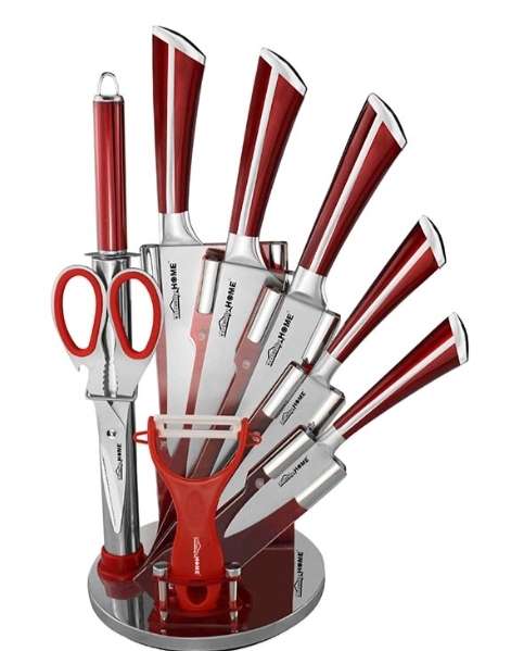 9 Piece knife and stand set