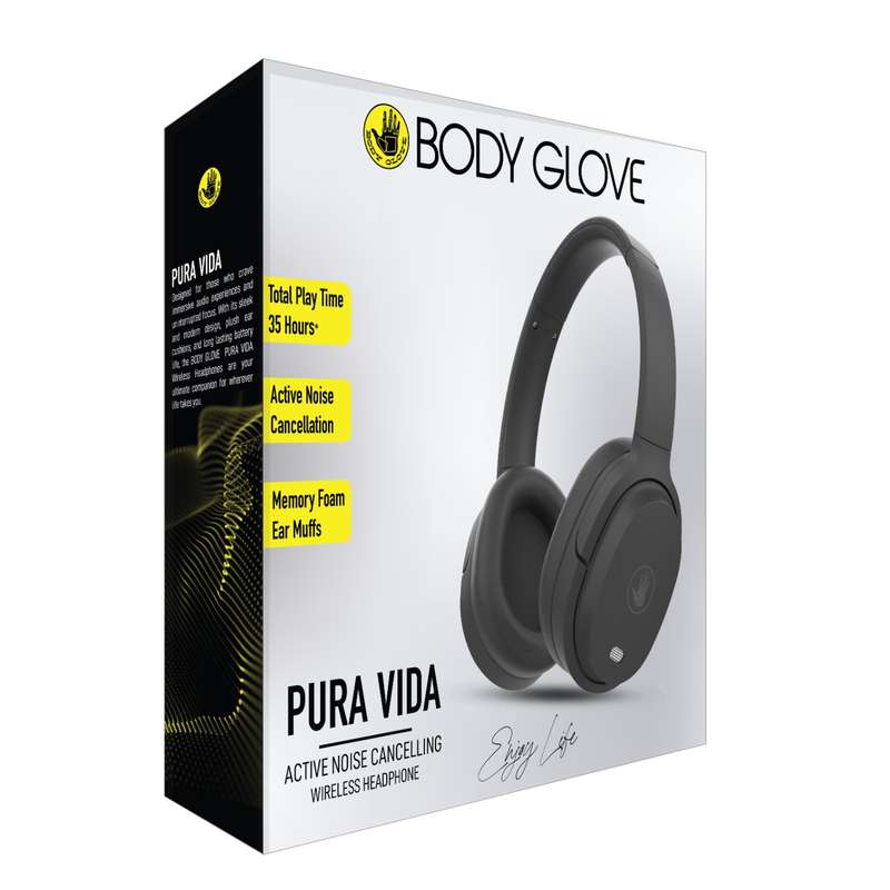 Body Glove Pura Vida Noise Cancelling Headphones - Black