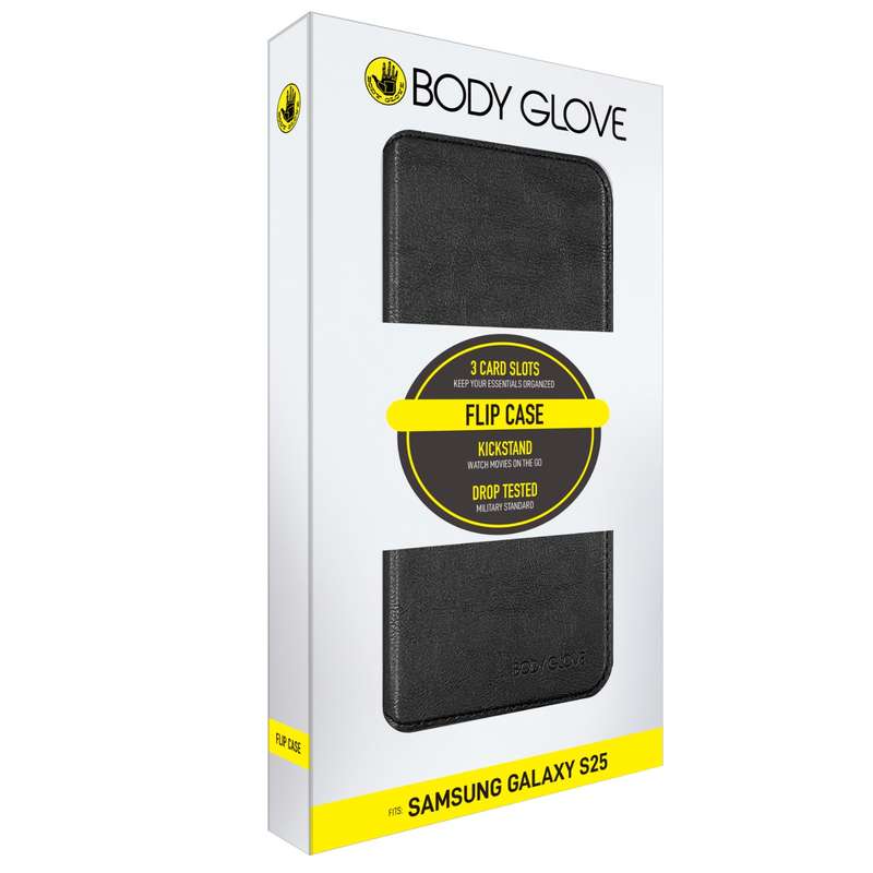 Samsung Galaxy S25 Body Glove Flip Series Case - Black