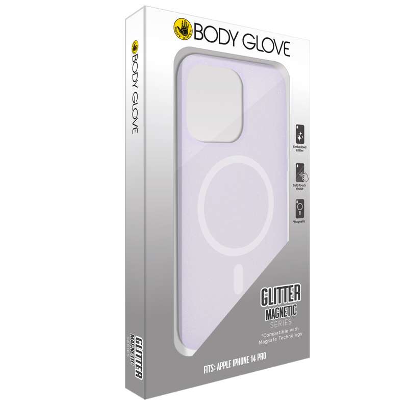 iPhone 14 Pro Case - Body Glove Magnetic Glitter Cover - Lilac Glitter
