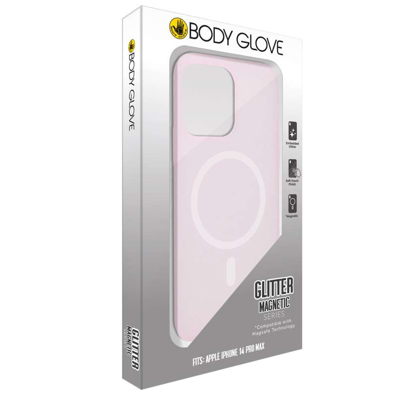 iPhone 14 Pro Max Case - Body Glove Magnetic Glitter Cover - Pink Glitter