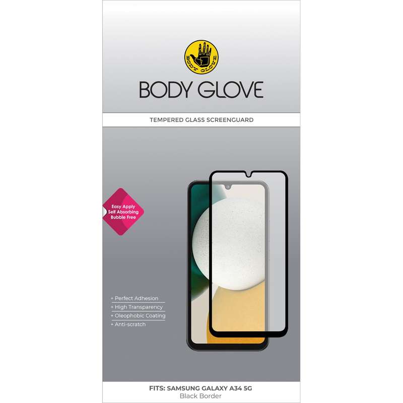 Samsung Galaxy A34 5G Body Glove Screen Protector - Black Border