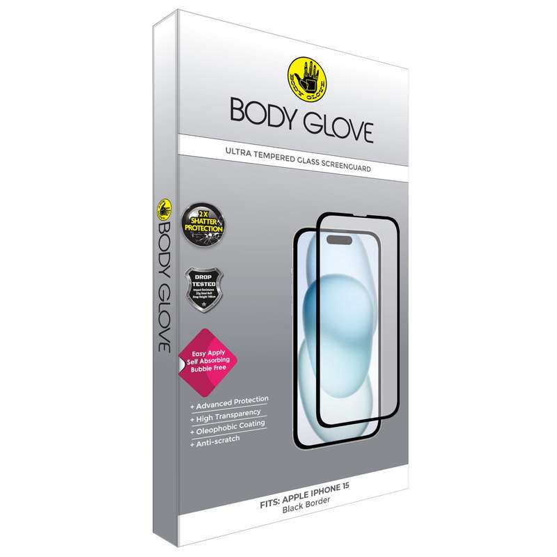 Apple iPhone 15 Body Glove Ultra Screen Protector - Black Border