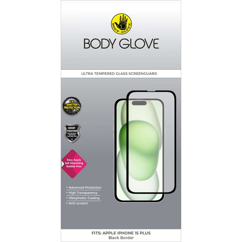 Apple iPhone 15 Plus Body Glove Ultra Screen Protector - Black Border