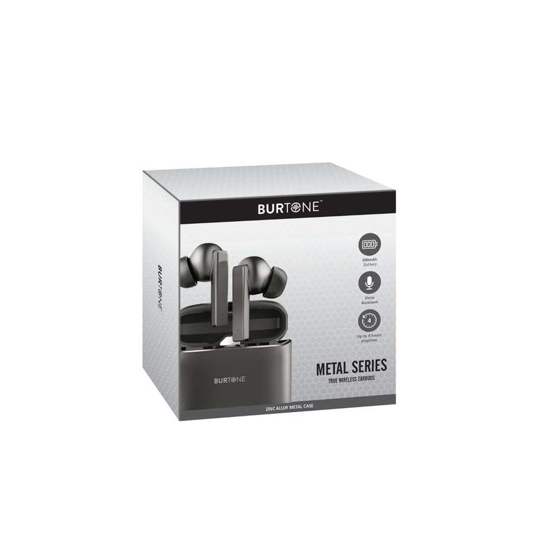 Burtone Metal Series Wireless Earbuds - Grey