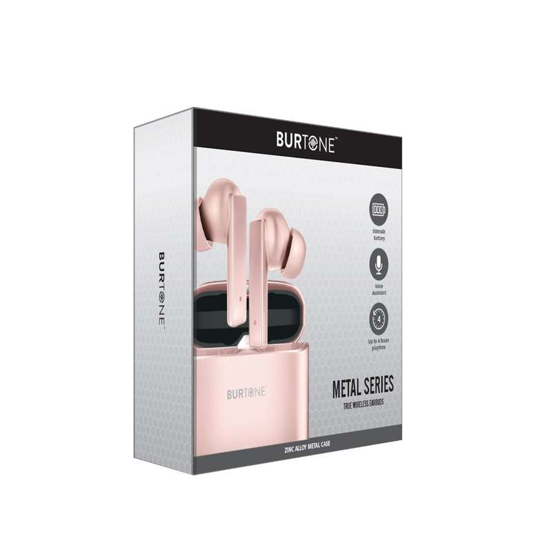 Burtone Metal Series Wireless Earbuds - Pink