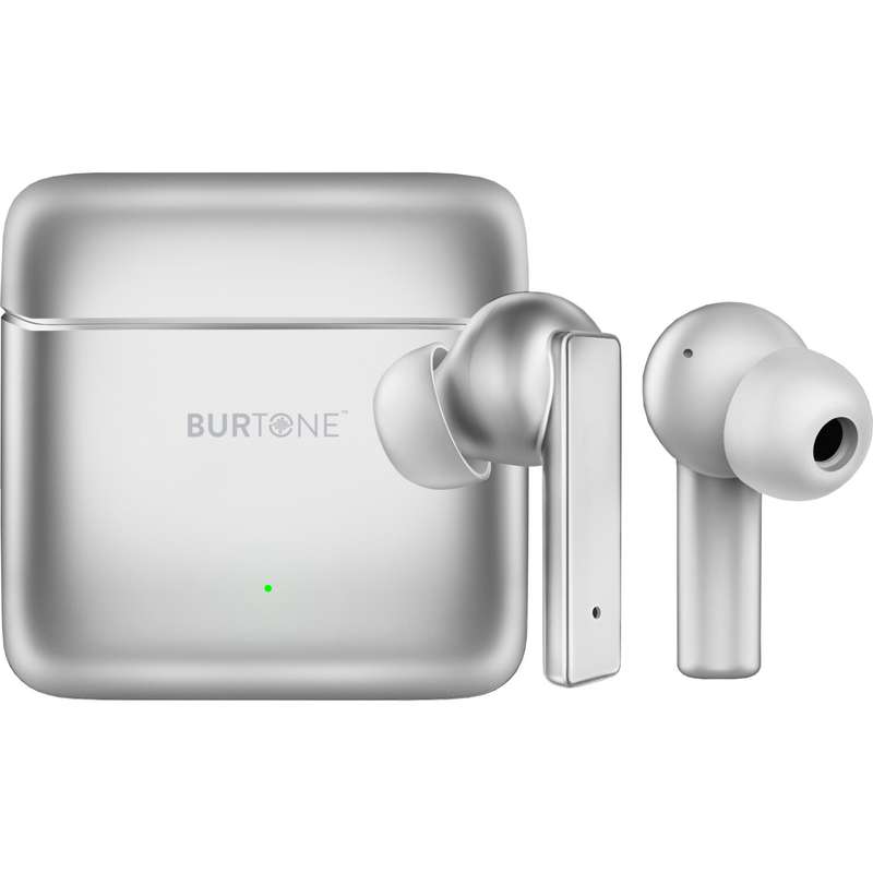 Burtone Metal Series Wireless Earbuds - Silver