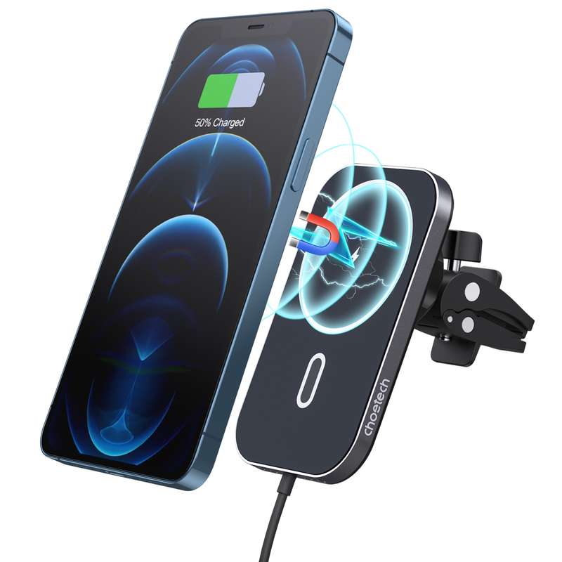 Choetech 15W Wireless Car Charger - Magnetic Black