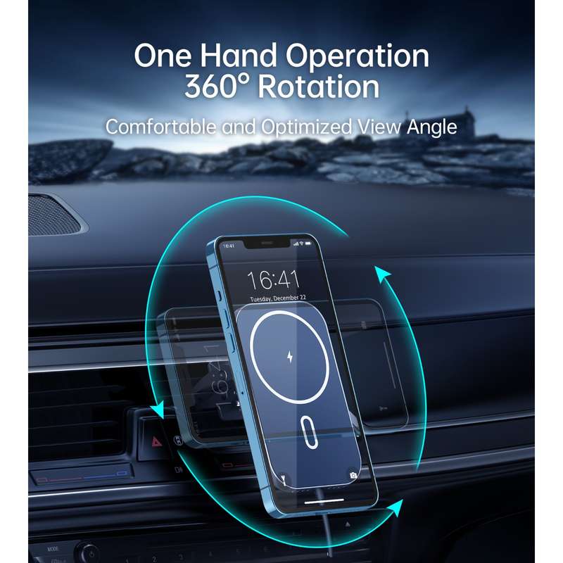 Choetech 15W Wireless Car Charger - Magnetic Black