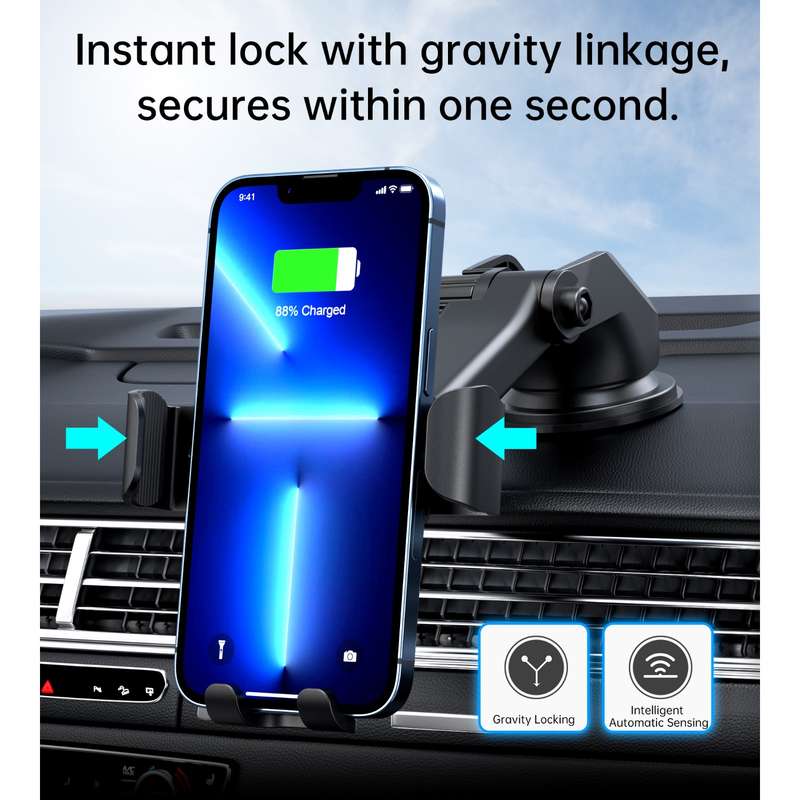Choetech 15W Wireless Car Charger - Gravity Black