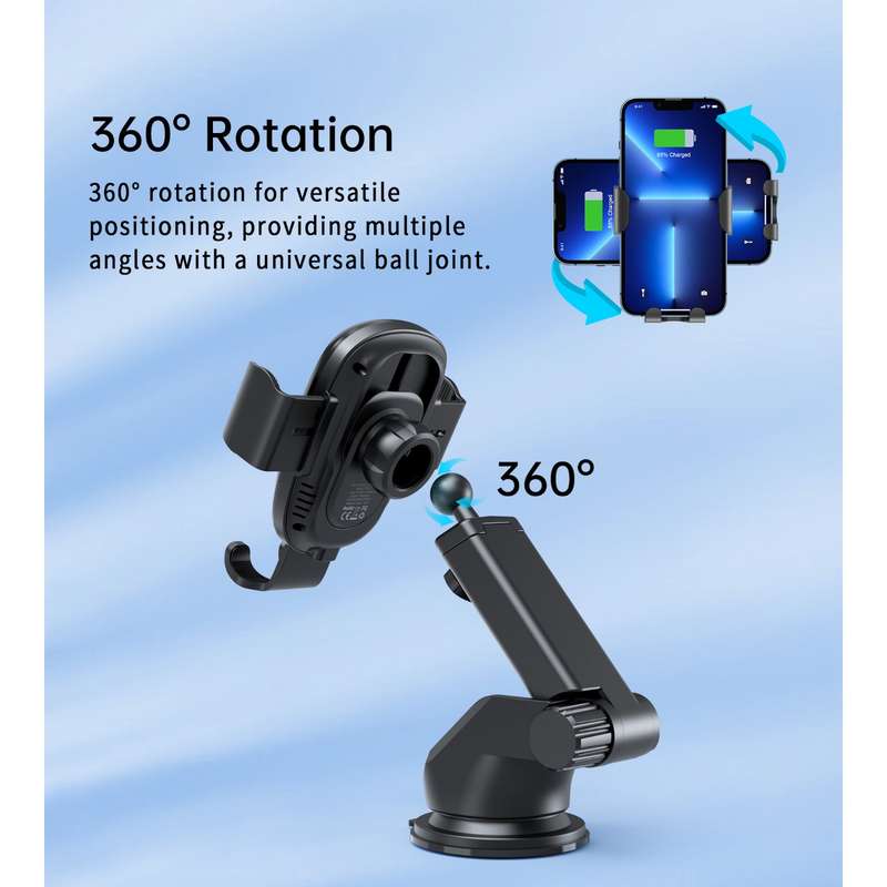 Choetech 15W Wireless Car Charger - Gravity Black