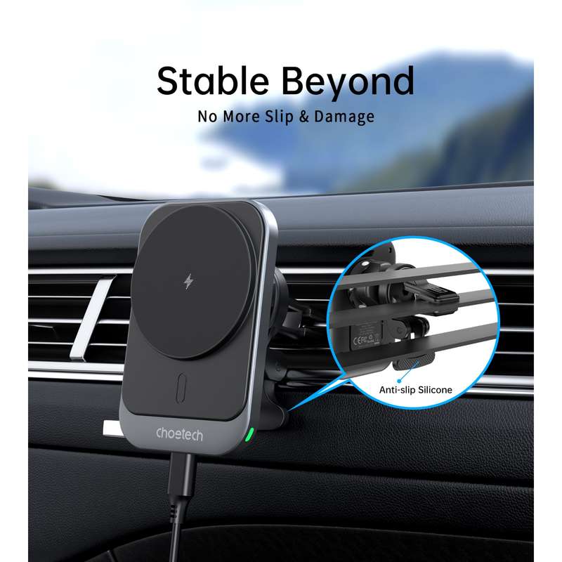 Choetech 15W Magnetic Car Charger - Wireless Black