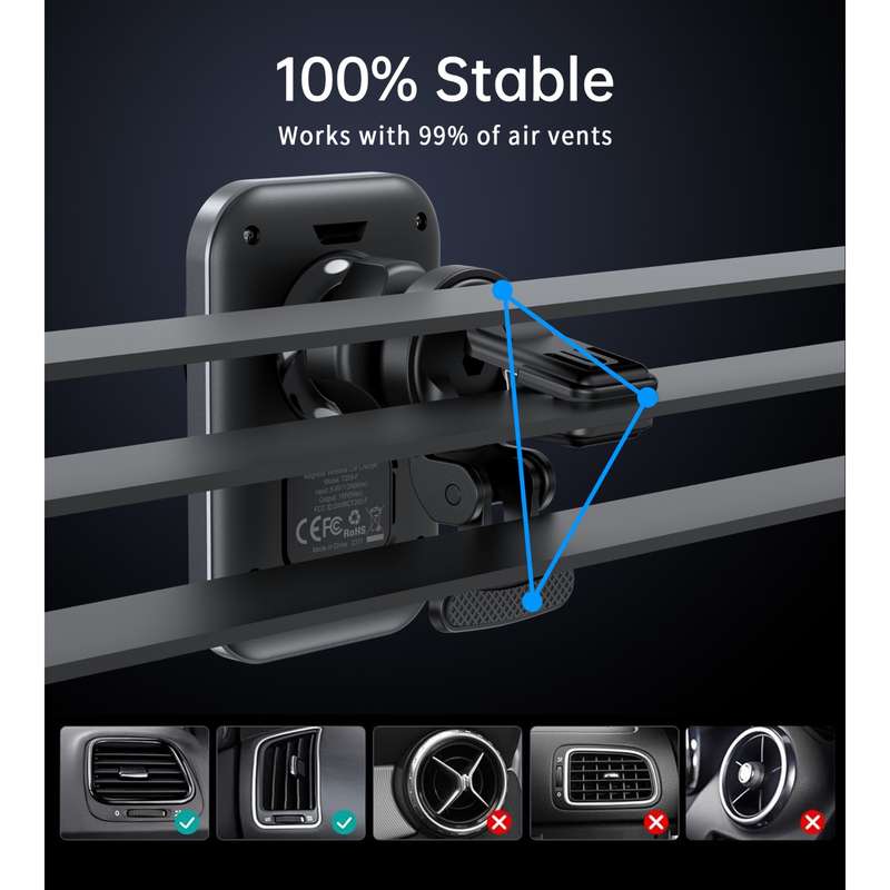 Choetech 15W Magnetic Car Charger - Wireless Black