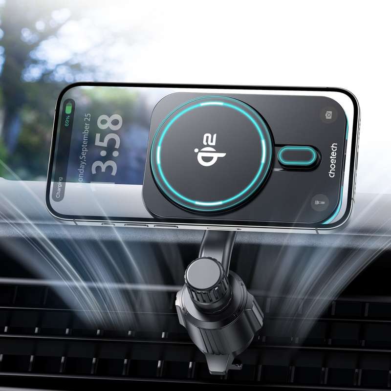 Choetech 15W Car Magnetic Wireless Charger - Black