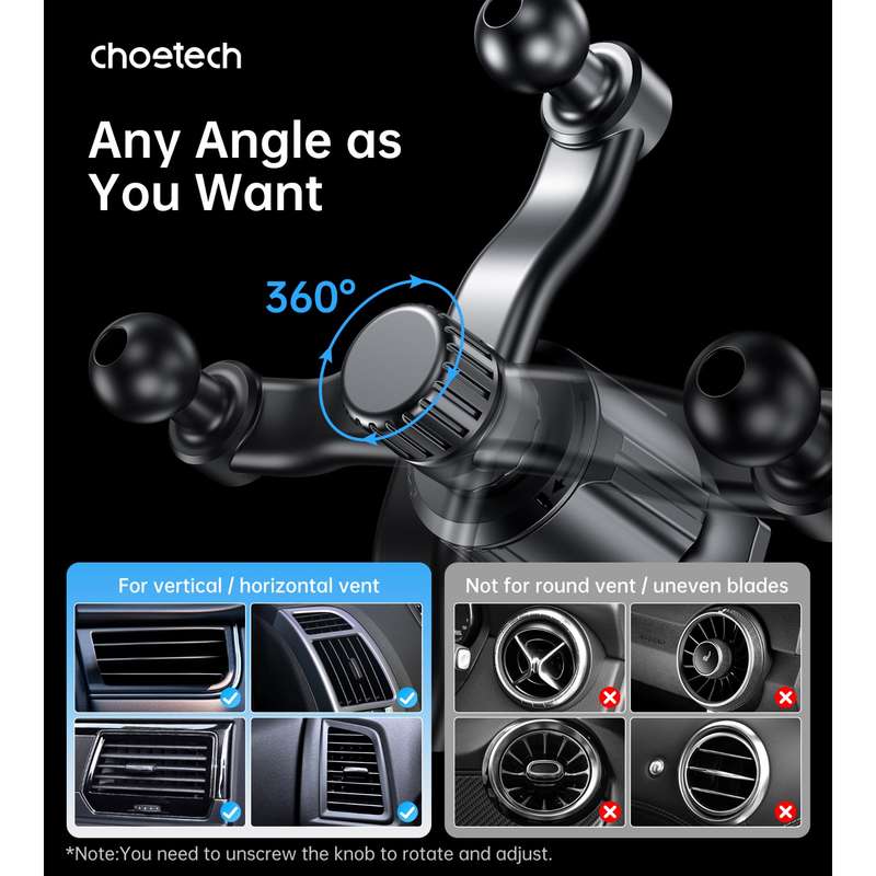 Choetech 15W Car Magnetic Wireless Charger - Black
