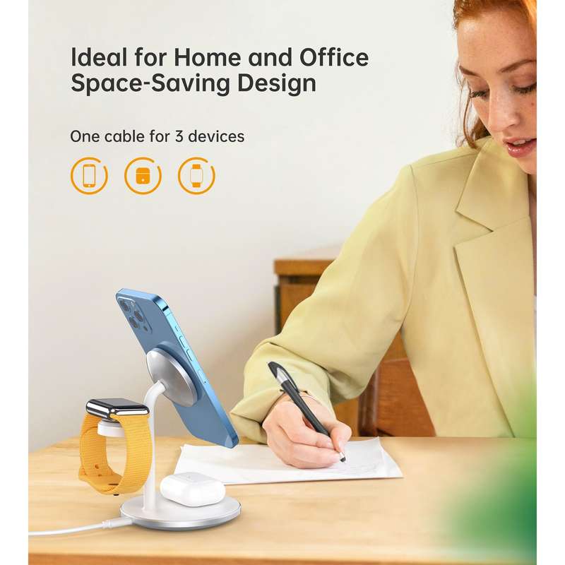 Choetech 15W Fast Wireless Charger - Charging Stand - White