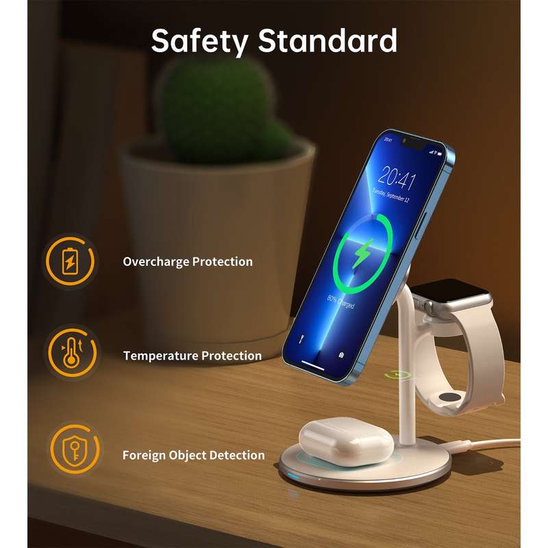 Choetech 15W Fast Wireless Charger - Charging Stand - White