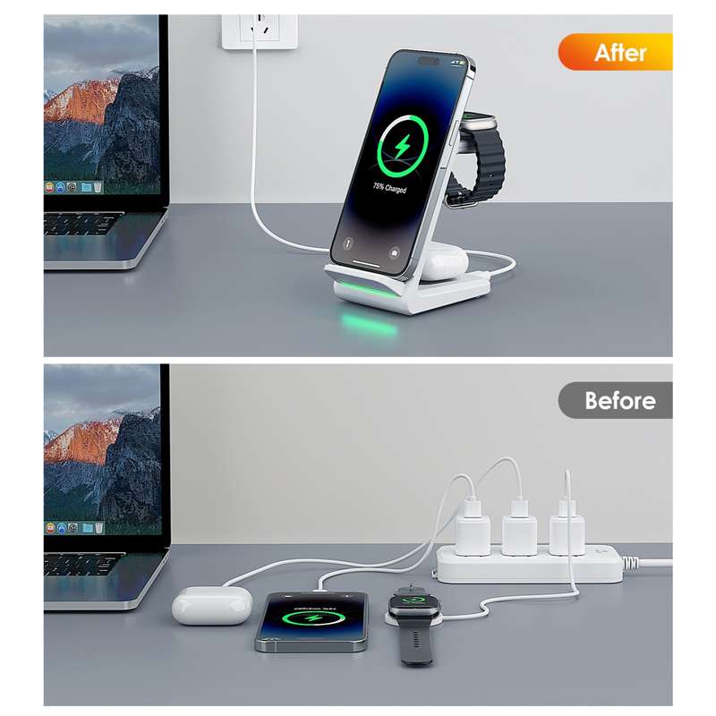 Choetech 15W Fast Wireless Charger - Magnetic Charging Station