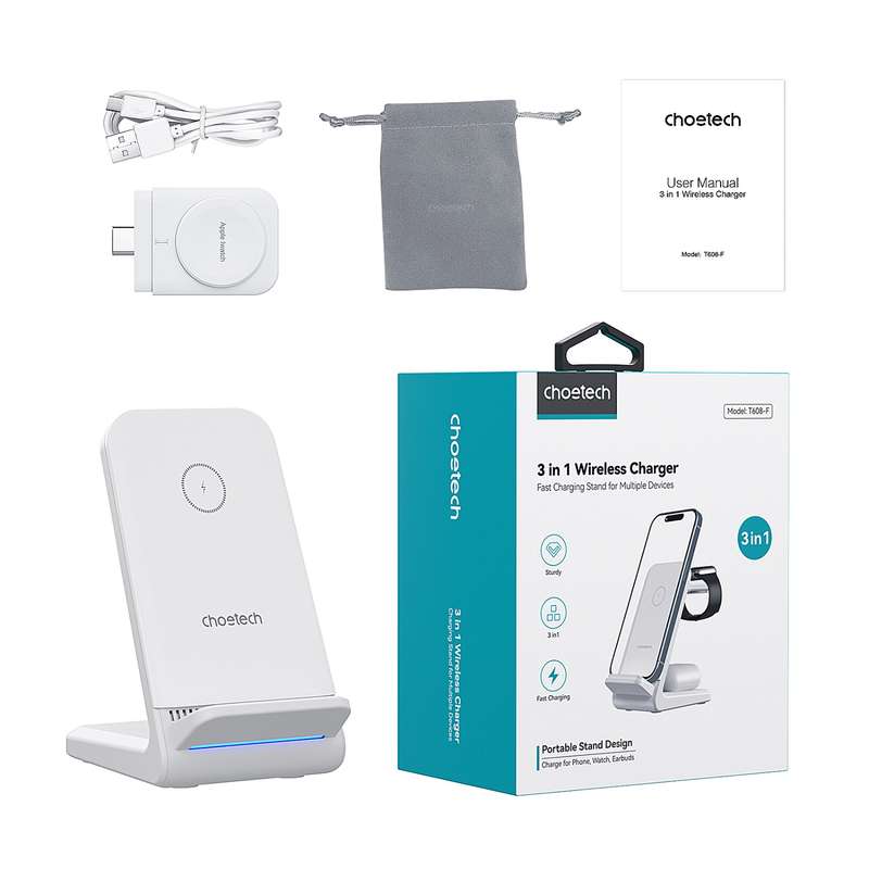 Choetech 15W Fast Wireless Charger - Magnetic Charging Station