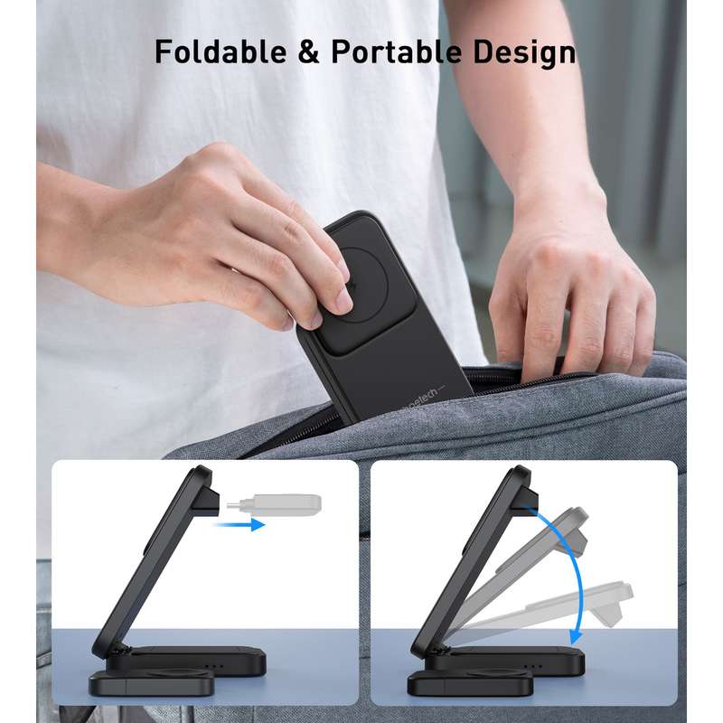 Choetech 15W Wireless Charger - 3 in 1 Magnetic Charging Stand