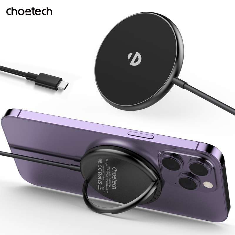 Choetech 15W Fast Wireless Charger With Stand - Black