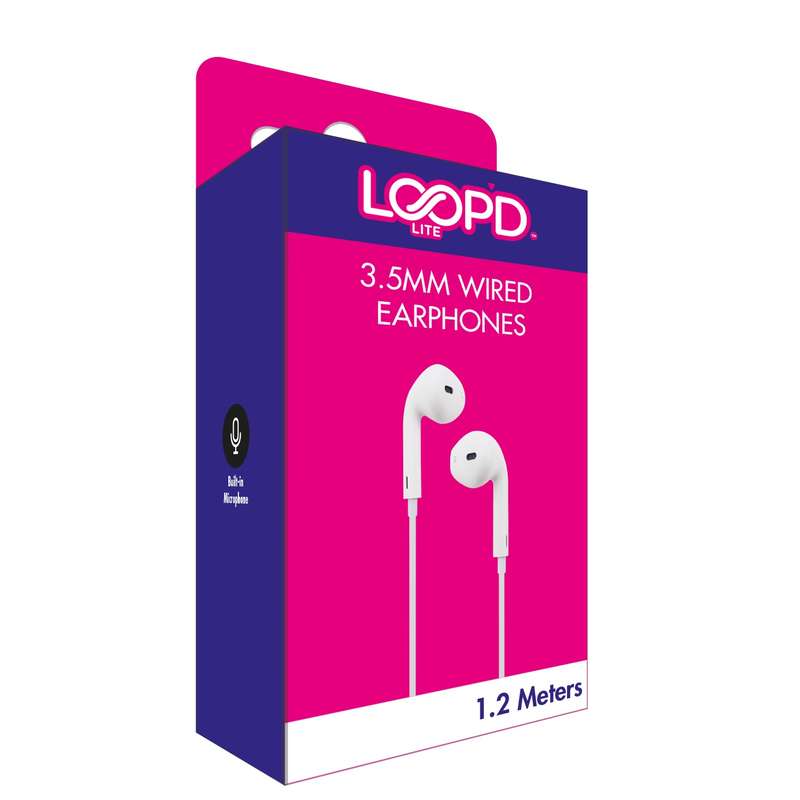 LOOPD LITE Wired AUX In Ear Earphones - White